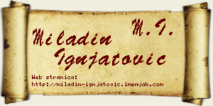 Miladin Ignjatović vizit kartica